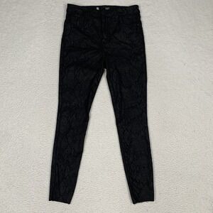 Kut From The Kloth Connie Fab Ab Ankle Skinny Pants Size 8 Snakeskin Print Black